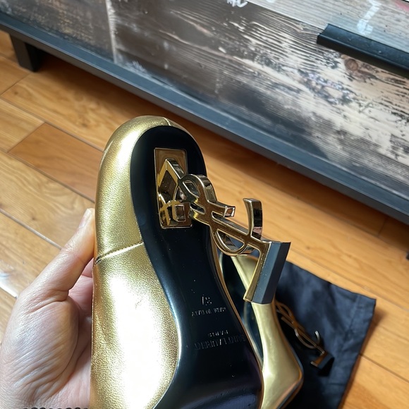 💛Saint Laurent Gold Opium Pumps 85 YSL heel - Picture 5 of 7